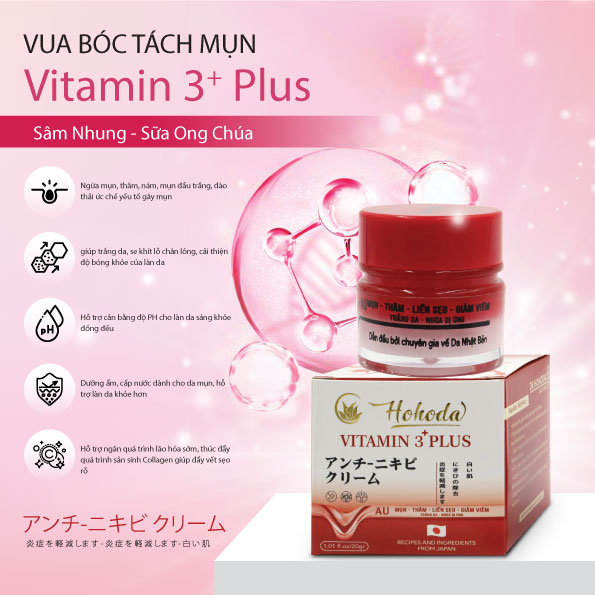 Vitamin 3*Plus vua mụn thâm - liền sẹo hohoda