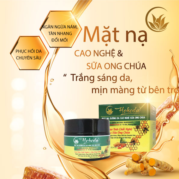 mặt nạ dưỡng da cao nghệ sữa ong chúa hohoda